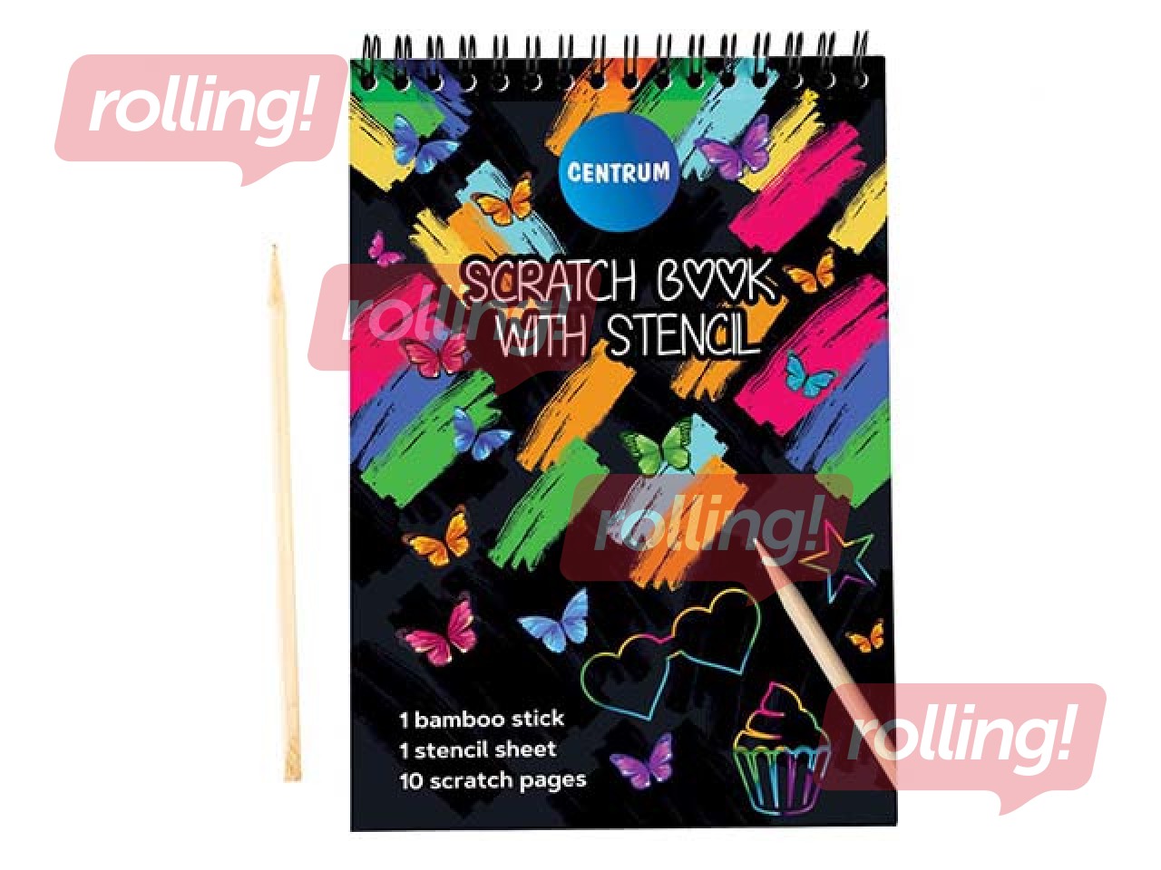 Скретчбук 10.0х14.0см с трафаретом,10л.