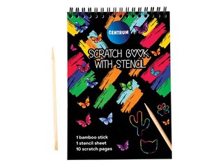 Skrāpējamā grāmatiņa 17,5x12,4cm ar trafaretu, 10 lapas.