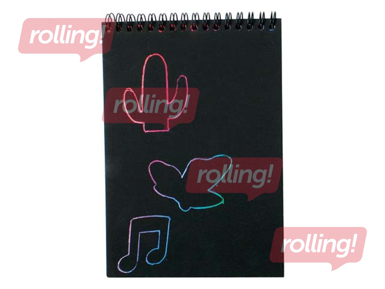 Skrāpējamā grāmatiņa 17,5x12,4cm ar trafaretu, 10 lapas.