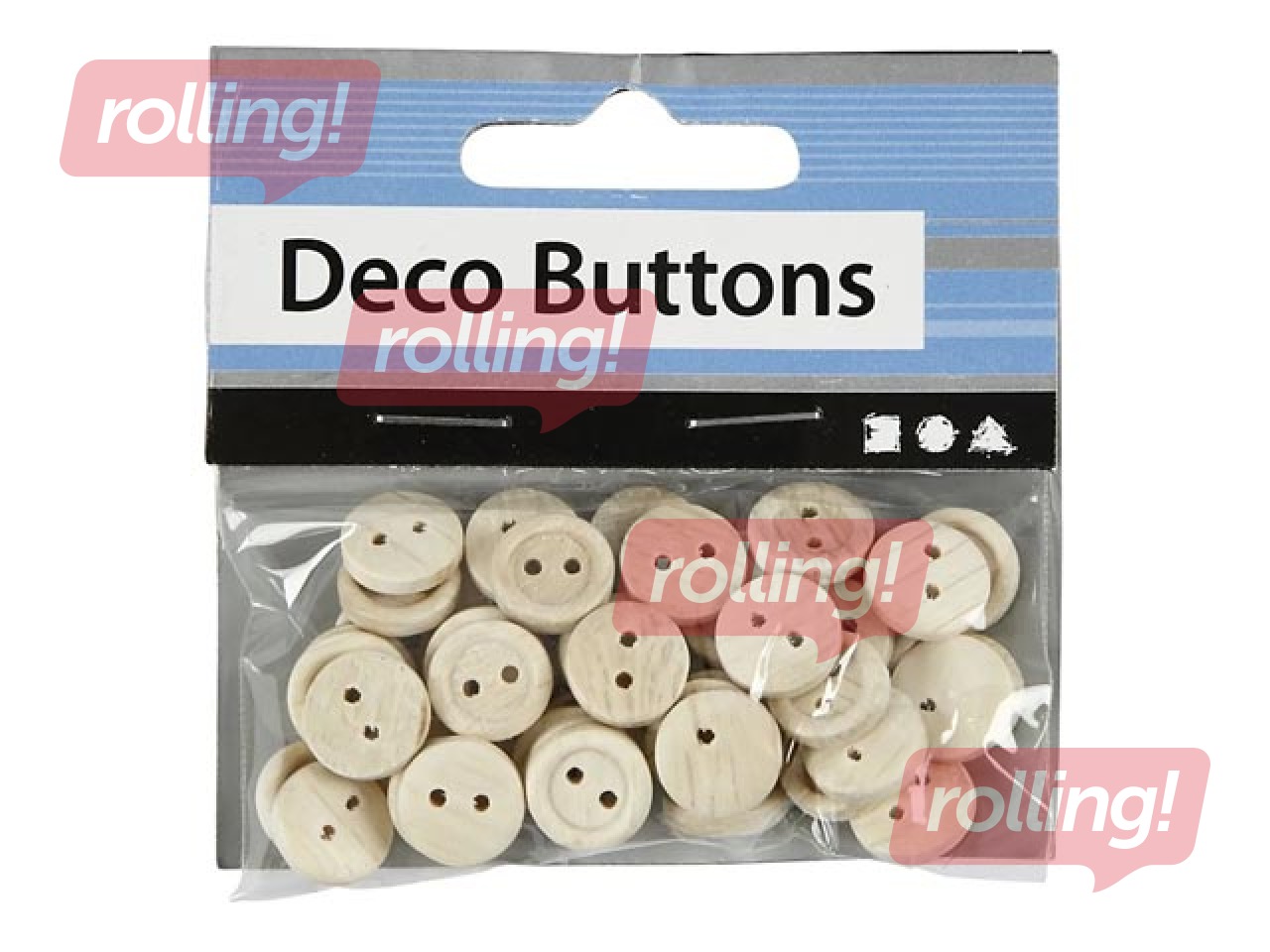Wood buttons, 50 pcs