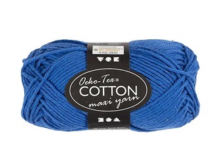 Cotton yarn, blue, 50g