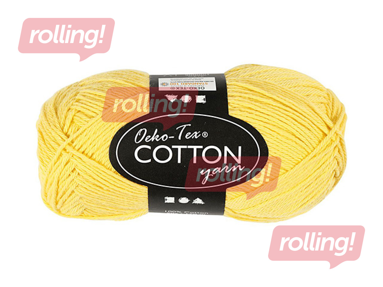 Kokvilnas dzija, dzeltena, 50g, 170m