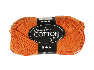 Kokvilnas dzija, oranža, 50g, 170m