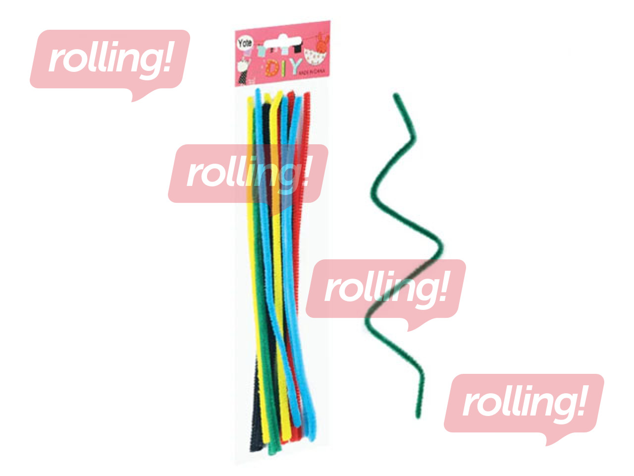 Šenila kociņi (pūkaina stieple), 0.6 x 30cm, 15 gab., 5 krāsas