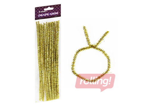 Шенилловые палочки, 0.6 x 30см, 15 шт., золотой