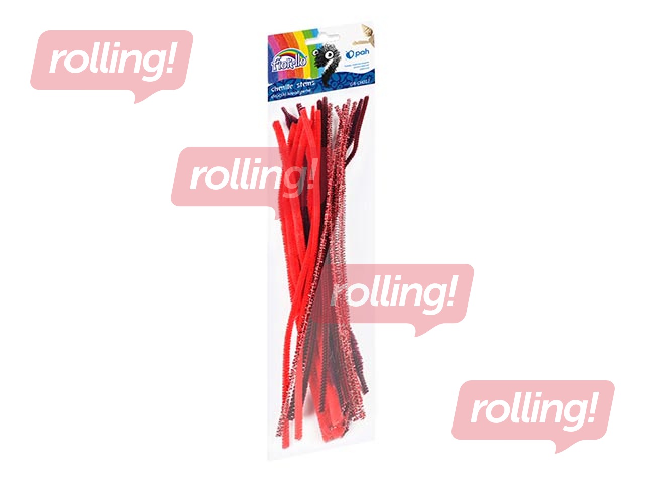 Šenila kociņi (pūkaina stieple), 0.6 x 30cm, 20gab., sarkanie toņi