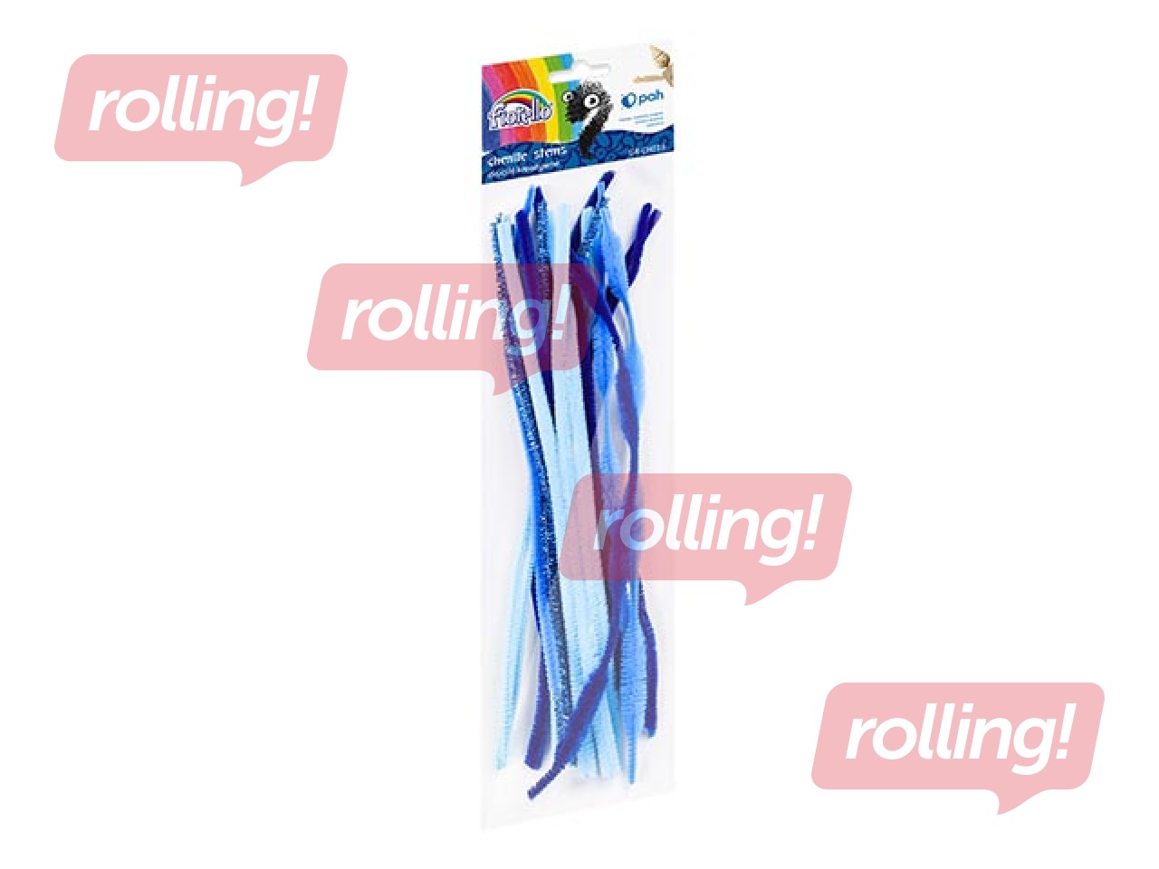 Šenila kociņi (pūkaina stieple), 0.6 x 30cm, 20gab., zilie toņi