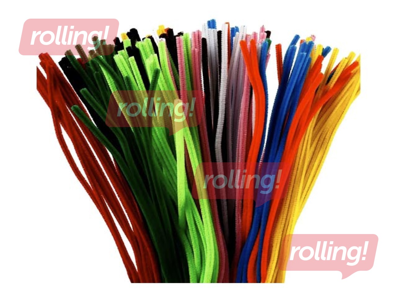 Šenila kociņi (pūkaina stieple), 0.6 x 45cm, 200gab., asorti