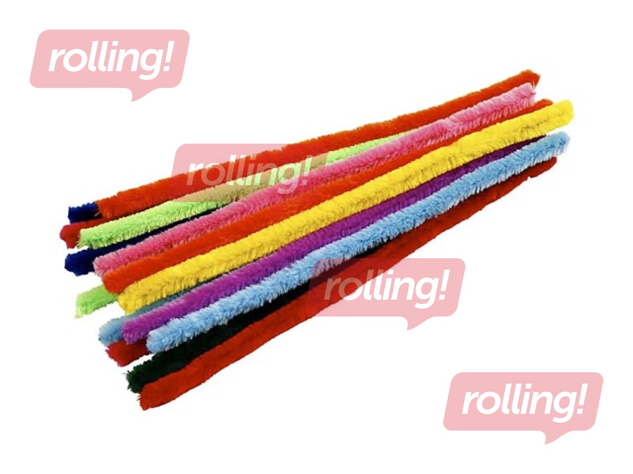 Šenila kociņi (pūkaina stieple), 1,5 x 30cm, 15gab., asorti