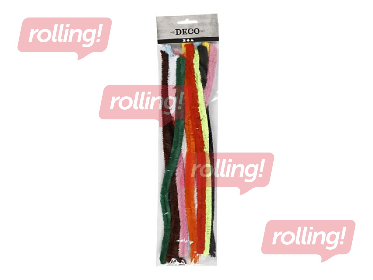 Šenila kociņi (pūkaina stieple), 1,5 x 30cm, 15gab., asorti