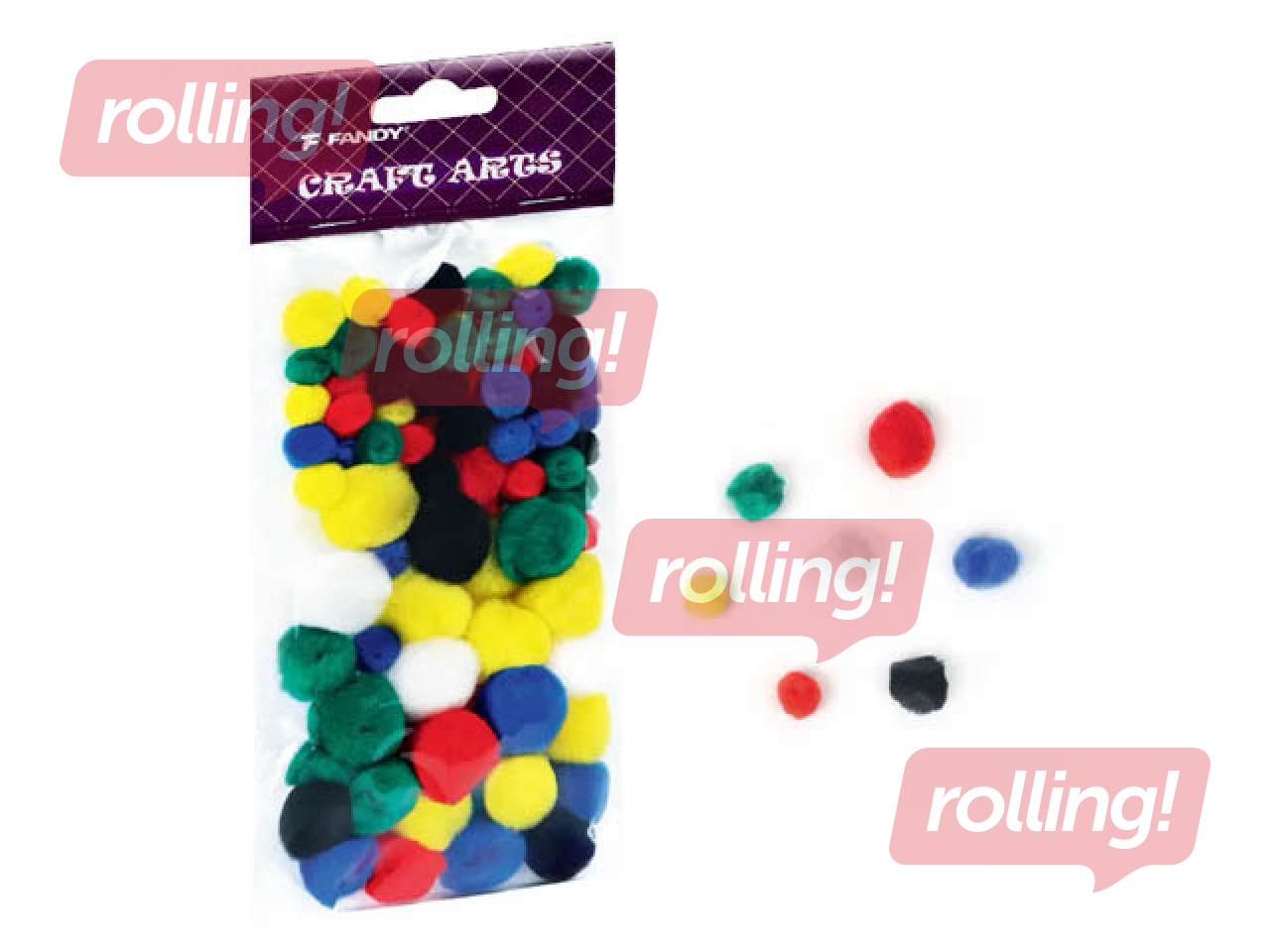 Bumbuļi (pompons), 10-45mm, 78gb., mix