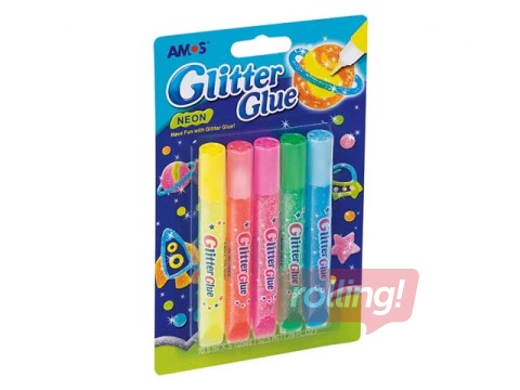 Decorative glue Amos, neona, 10.5ml x 5 pcs.