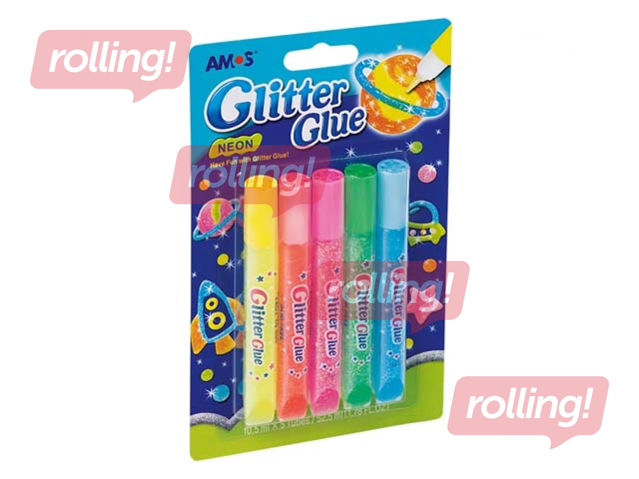 Decorative glue Amos, neona, 10.5ml x 5 pcs.