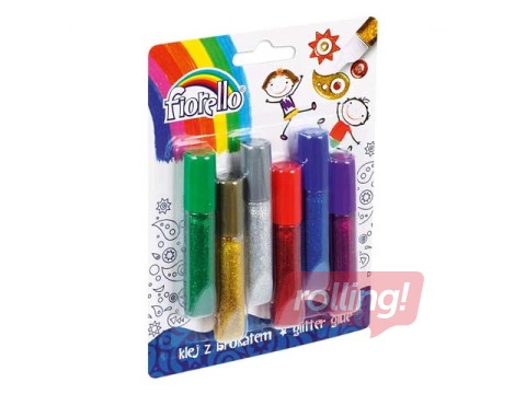 Dekoratīvā līme Fiorello, ar spīdumiem, 6ml x 6 gab.