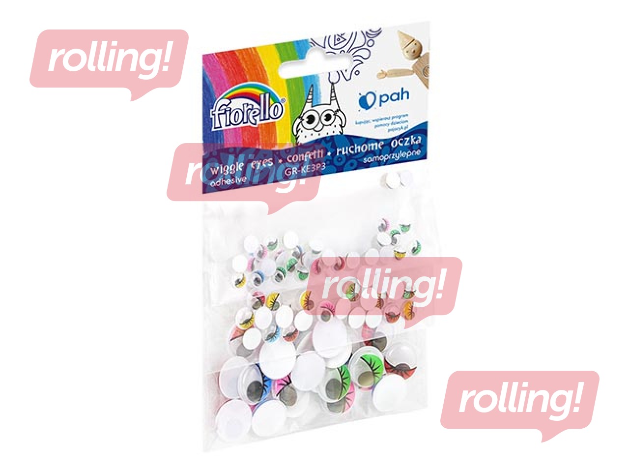 Подвижные глазки Fiorello с ресничками, разных размеров, самоклеящиеся, цветные
