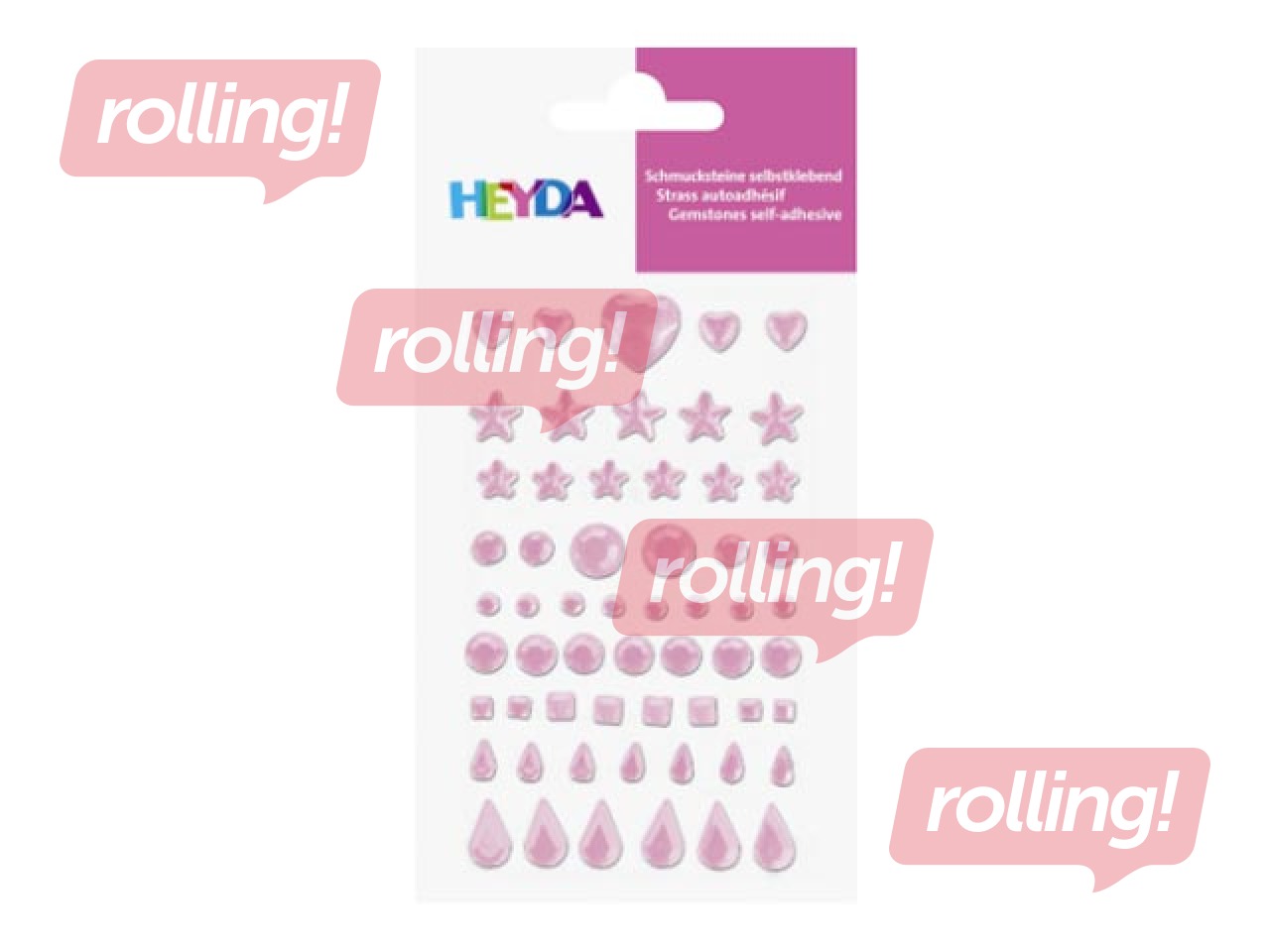 Self-adhesive crystals, light pink