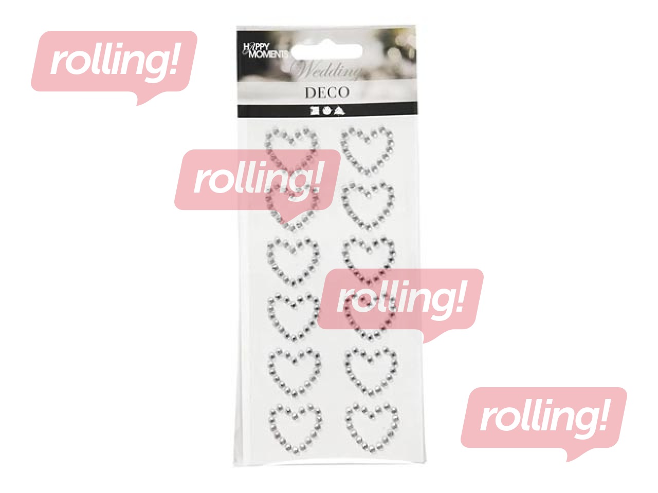 Pašlīmējošās kristāliņu sirdis, 12 gab.