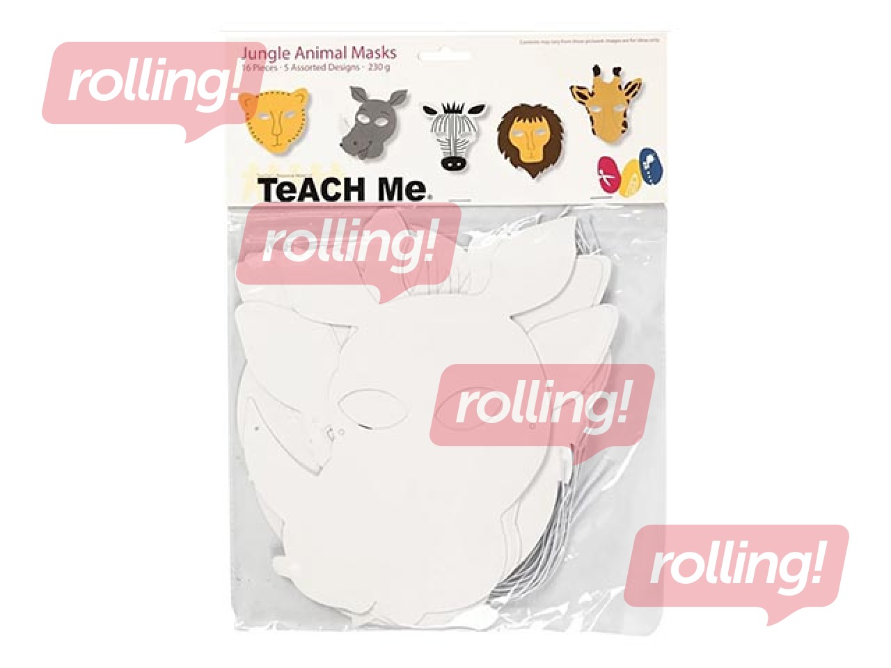 Džungļu dzīvnieku maskas, 16 gab.