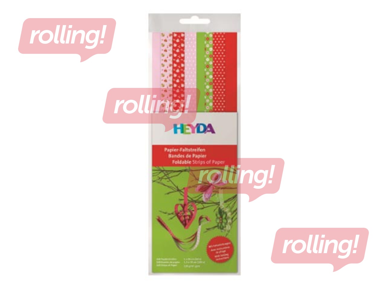 Kvilinga papīra lentītes, 30cm, 160gb., sarkanas-rozā-zaļas