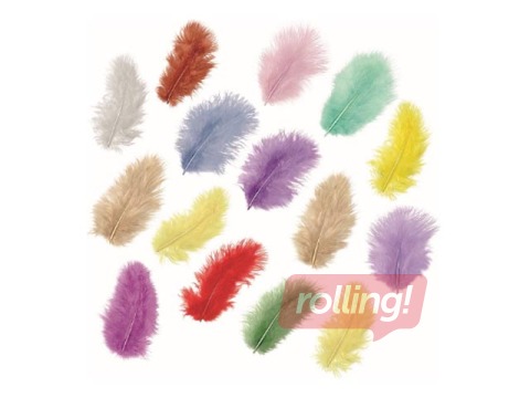 Dekoratiivsed marabou suled, assortii, 15 tk.