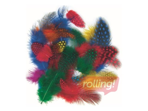 Dekoratīvās spalvas, pērļu vistiņu, 10 g