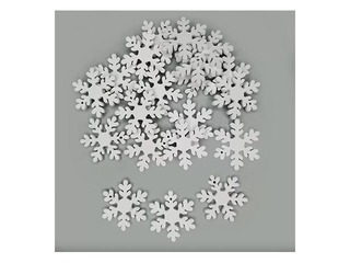 Koka dekors, sniegpārsliņas, 3.5cm, 20 gab.