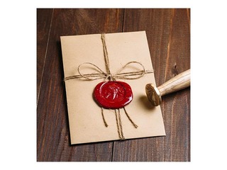 Sealing wax wicks, 9.7 cm, 1 pcs, classic red