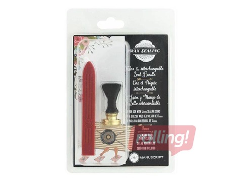 Handle for stamp metal base (D:1.7 cm) and seal wax (9.7 cm)