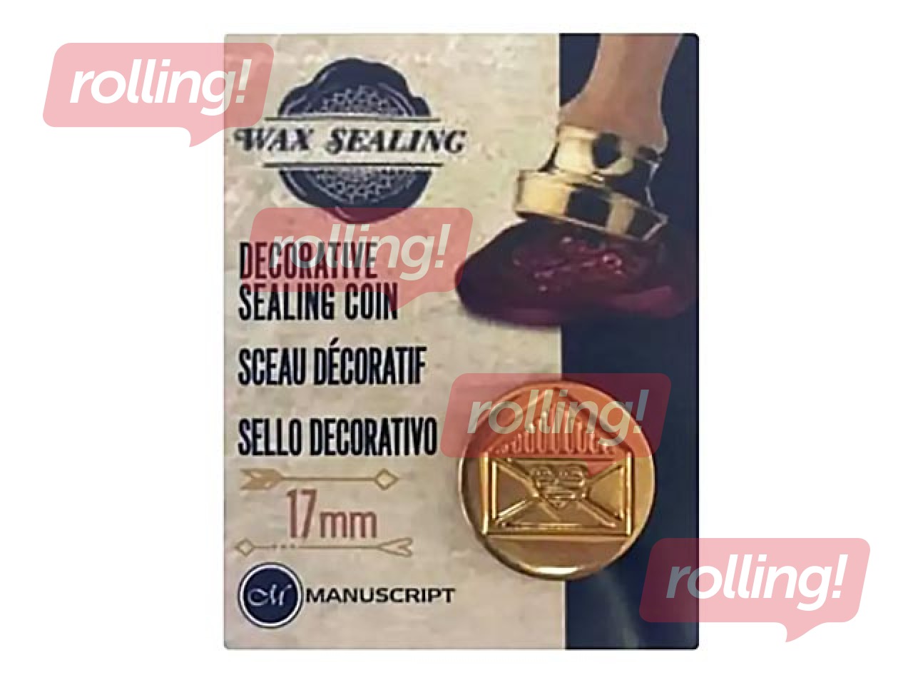 Metāla monēta vaska spiedogam Envelope, D:1.7 cm