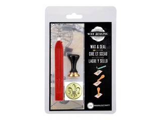 Wax stamp set (D: 1.7 cm) seal wax (9.7 cm)