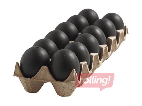 Decorative eggs, black, 12 pcs.