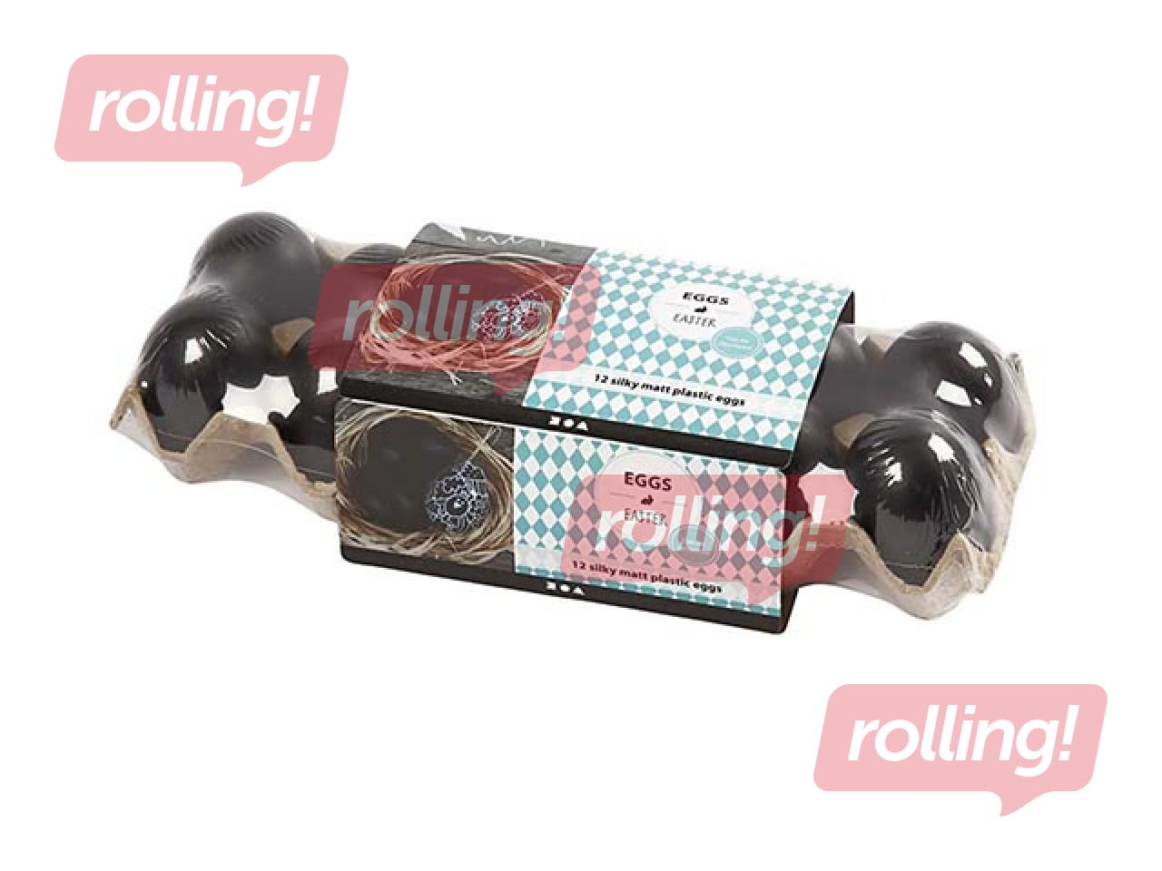 Dekoratīvas olas, melnas, 12 gab.