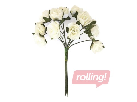 Artificial flowers, bouquet of roses, white