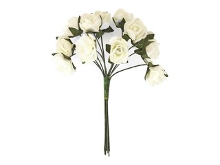 Artificial flowers, bouquet of roses, white