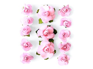 Decorative flowers roses, pink, 13 pcs.