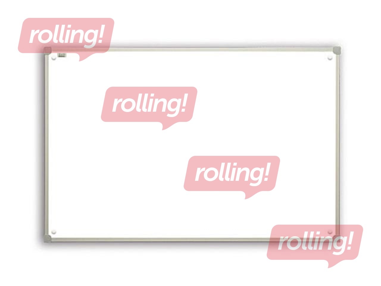 Sienas tāfele alumīnija rāmī 2x3, 60x45 cm, lakota, balta 