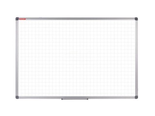 Squared magnetic board, aluminium board, 90 x 60 cm, lacquered, white 
