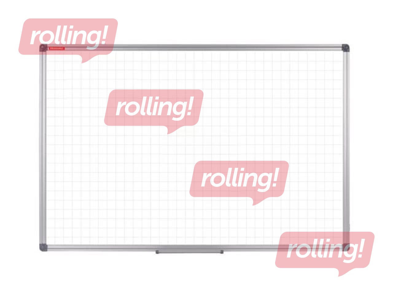Squared magnetic board, aluminium board, 90 x 60 cm, lacquered, white