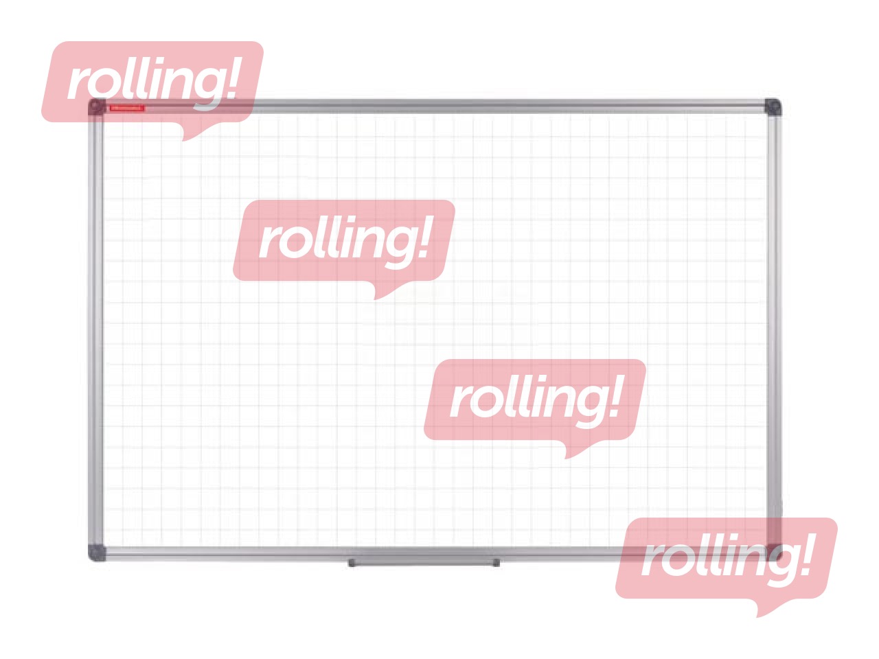 Sienas tāfele alumīnija rāmī ar rūtiņām, 120 x 90 cm, lakota, balta 