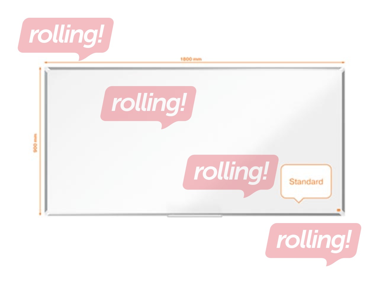 Sienas tāfele alumīnija rāmī Nobo Premium Plus, 180 x 90 cm, emaljēta virsma, balta 