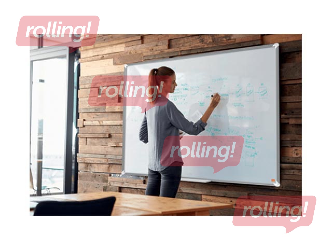 Sienas tāfele alumīnija rāmī Nobo Premium Plus, 180 x 90 cm, emaljēta virsma, balta 