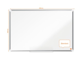 Sienas tāfele alumīnija rāmī Nobo Premium Plus, 90x60 cm, emaljēta virsma, balta 