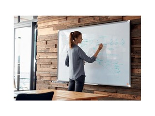 Sienas tāfele alumīnija rāmī Nobo Premium Plus, 90x60 cm, emaljēta virsma, balta 