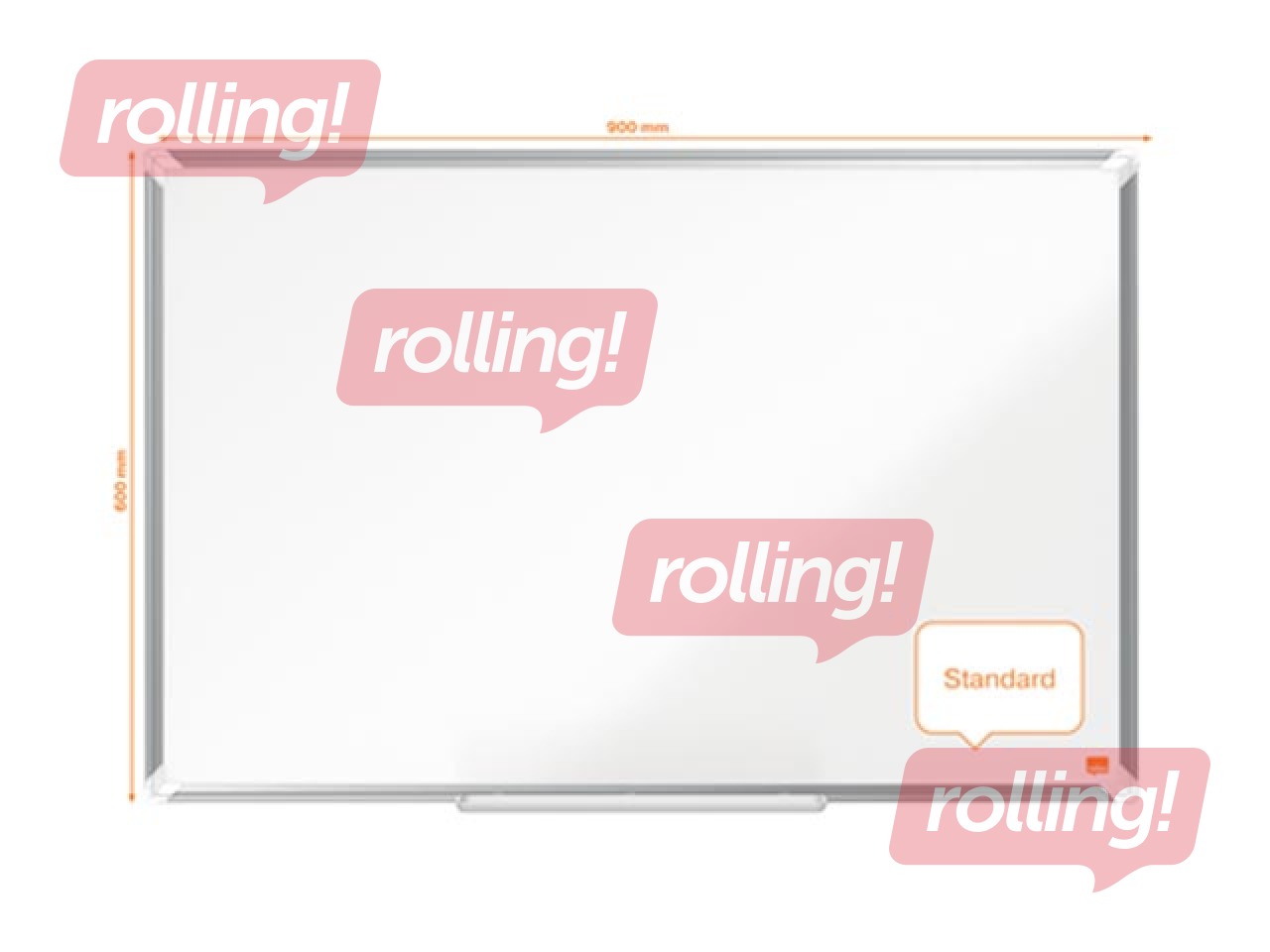 Sienas tāfele alumīnija rāmī Nobo Premium Plus, 90x60 cm, emaljēta virsma, balta 