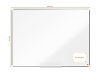 Sienas tāfele alumīnija rāmī Nobo Premium Plus, 120 x 90 cm, lakota virsma, balta 
