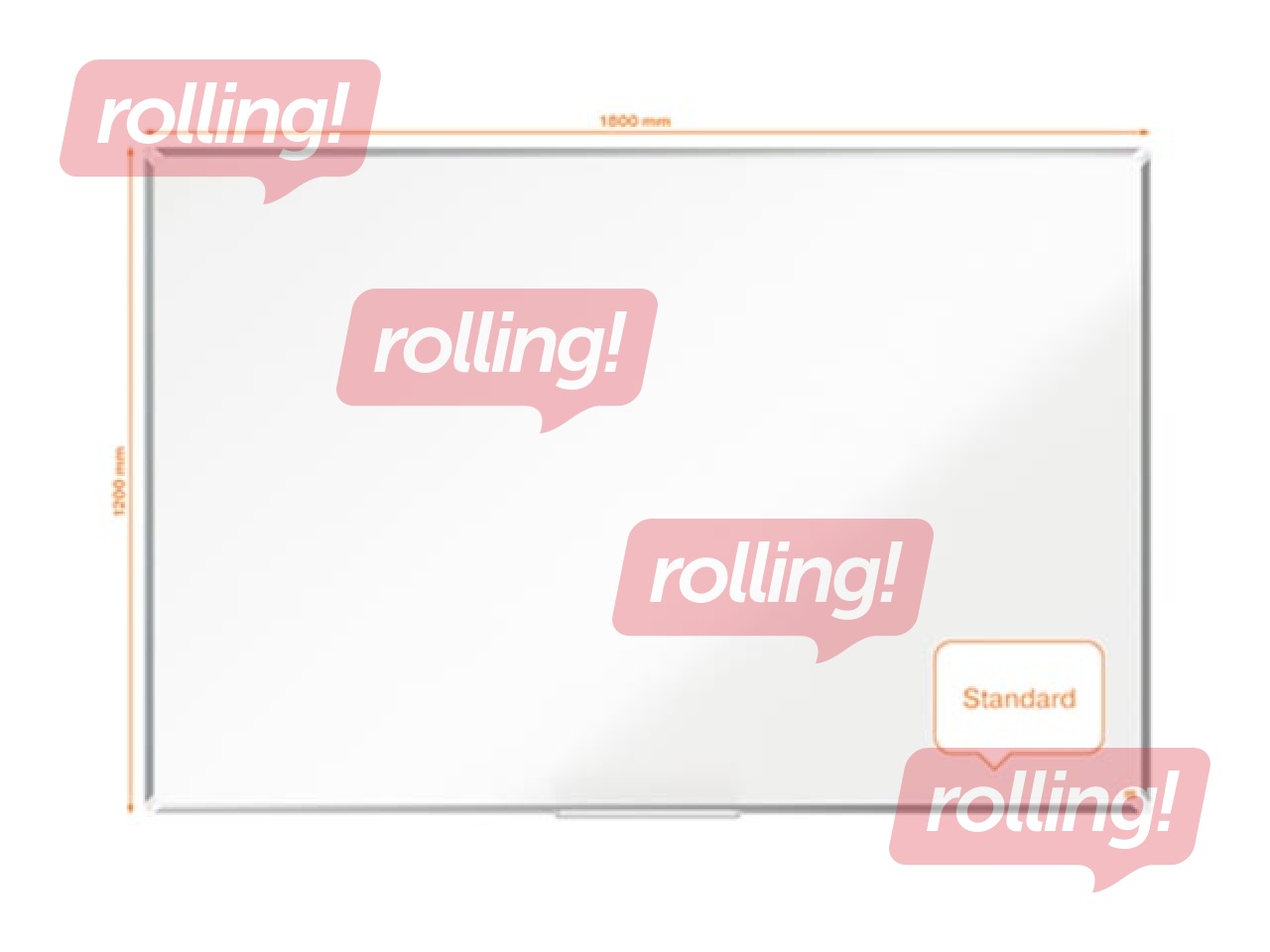 Magnetic whiteboard Nobo Premium Plus, 180 x 120 cm, steel, white