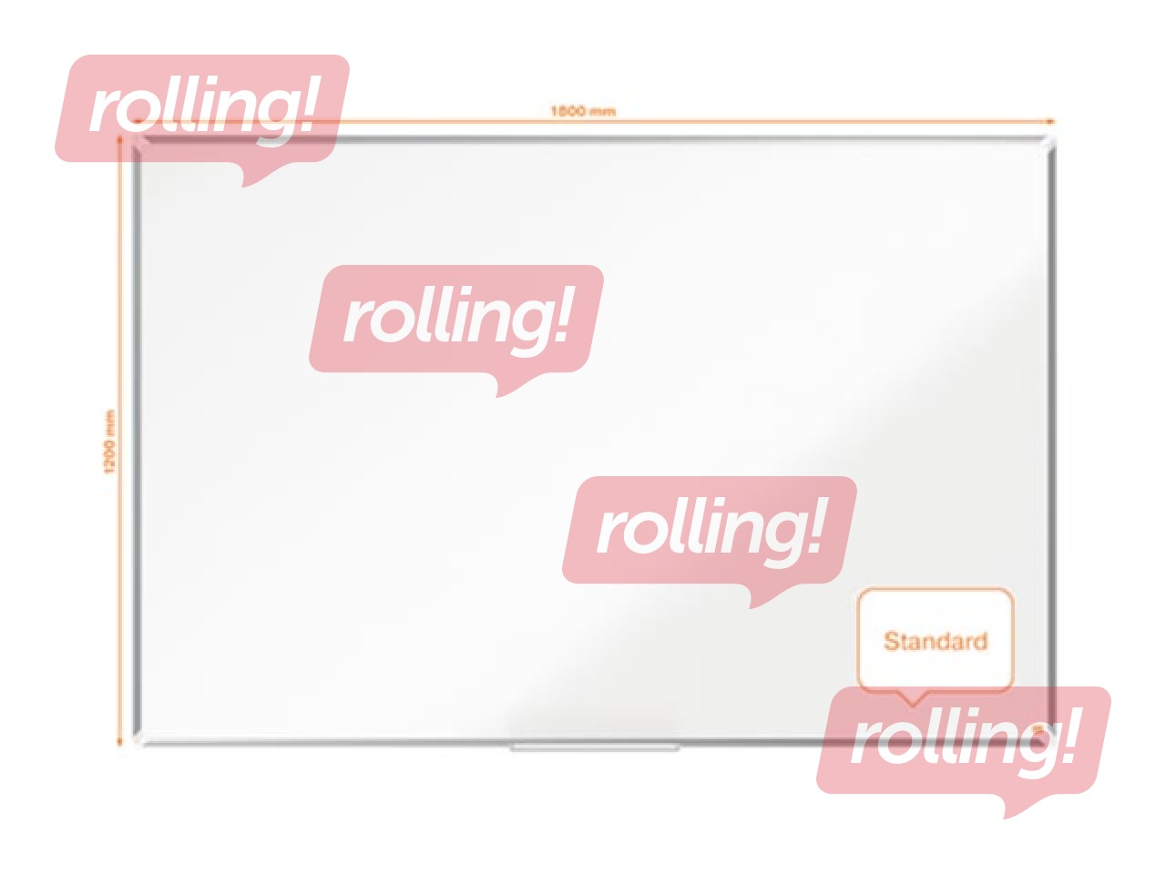 Sienas tāfele alumīnija rāmī Nobo Premium Plus, 180 x 120 cm, lakota virsma, balta 