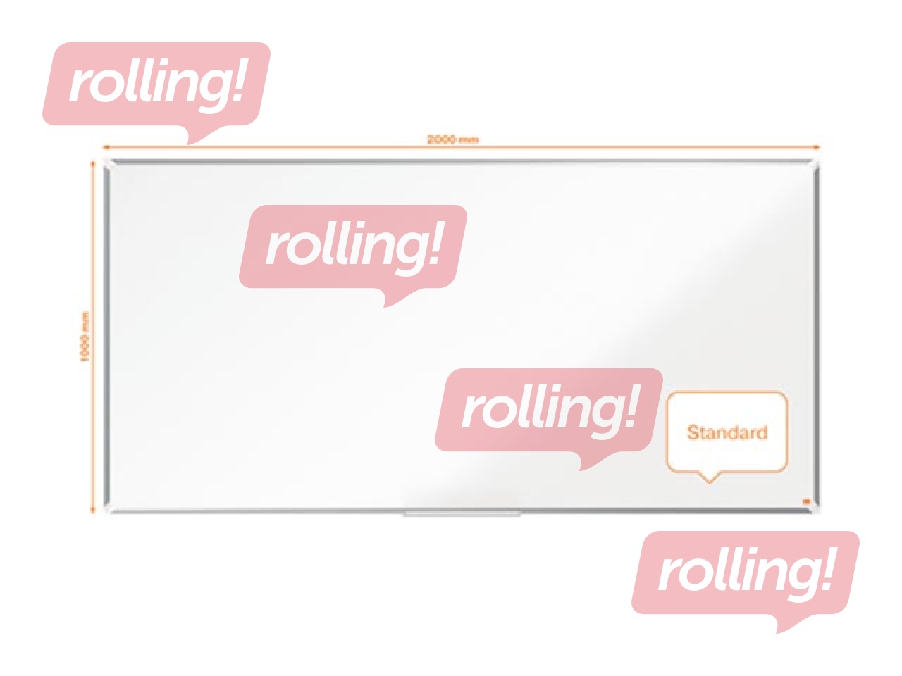 Magnetic whiteboard Nobo Premium Plus, 200 x 100 cm, steel, white