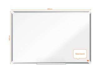 Sienas tāfele alumīnija rāmī Nobo Premium Plus, 90 x 60 cm, lakota virsma, balta 