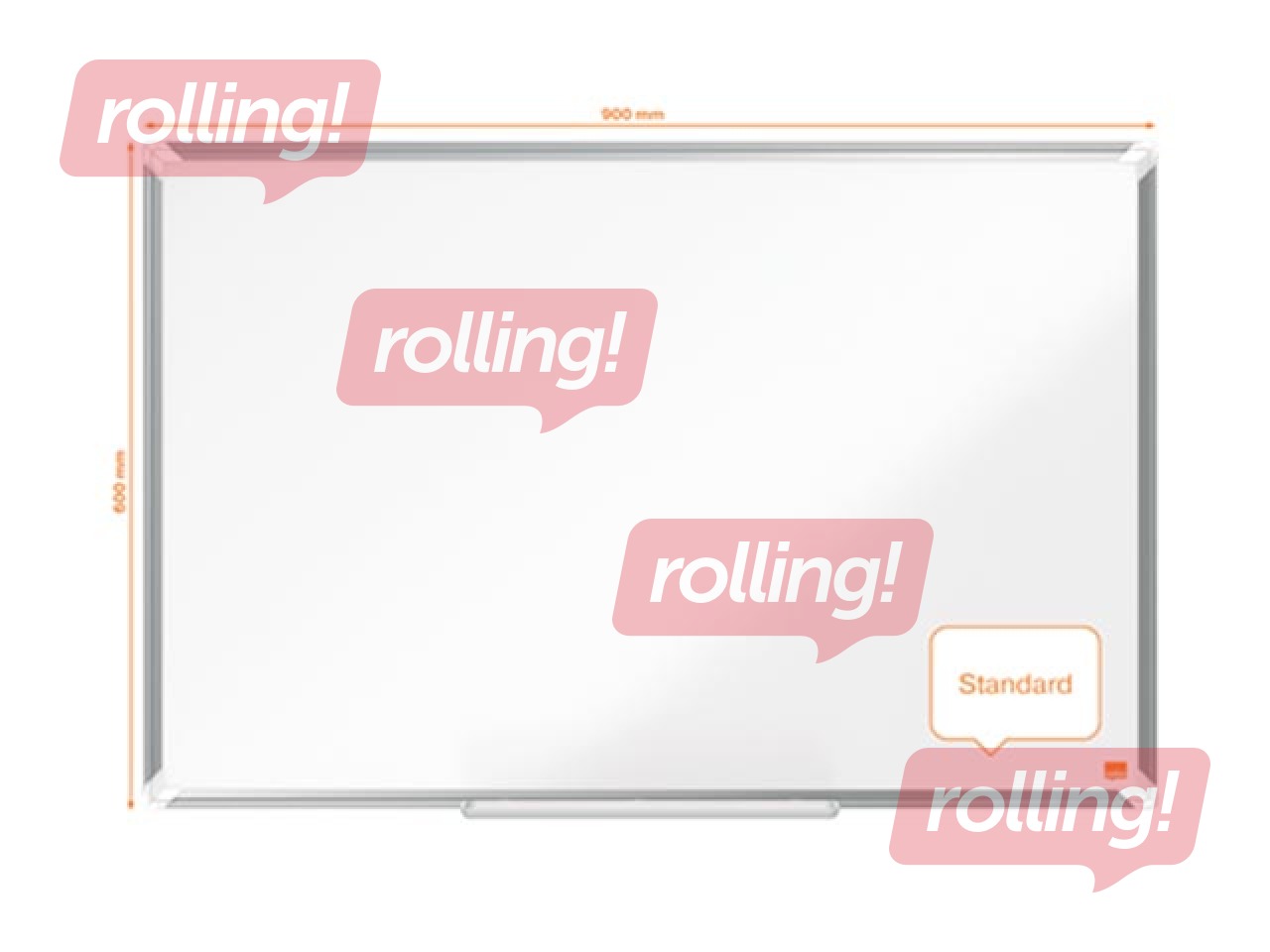 Sienas tāfele alumīnija rāmī Nobo Premium Plus, 90 x 60 cm, lakota virsma, balta 